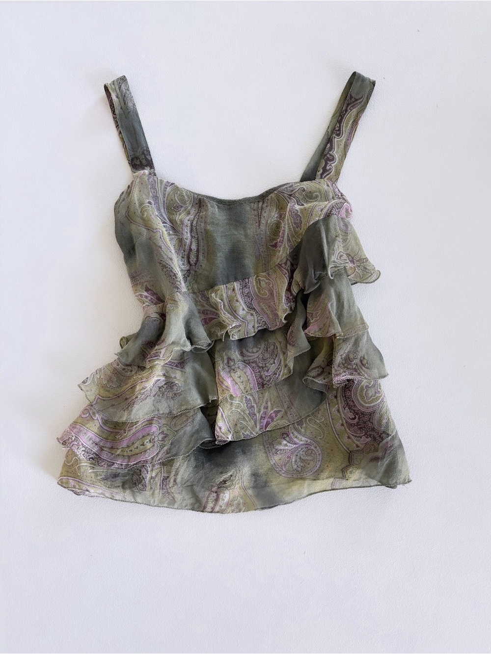 Vintage Y2K Express Design Studio Paisley
Ruffle Babydoll Cami Top XS